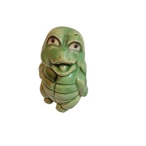 Vintage Small Ceramic Happy Frog Figurine Hong Kong Handpainted